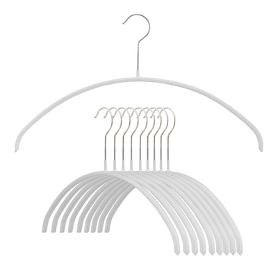 Euro Shirt, Sweater, Steel Non-Slip Clothing Hanger, Narrow Width, Model 36-P, White