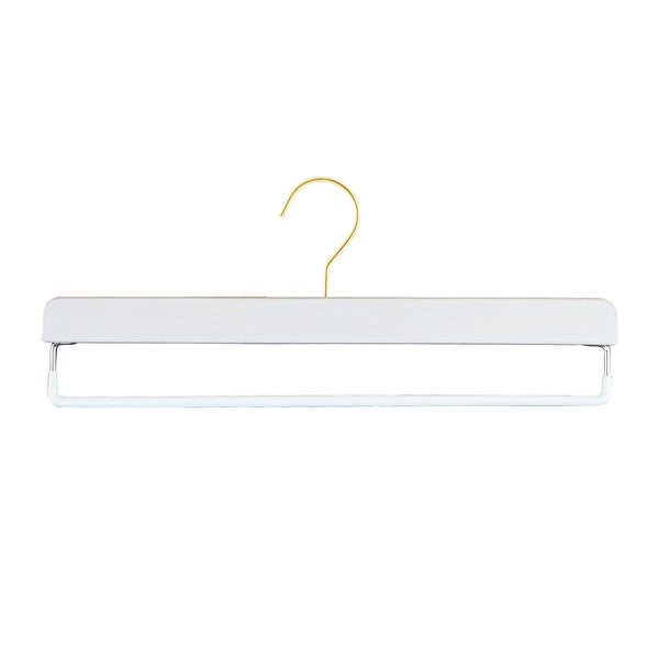 Metropolis Series - Beech Wood Pant Hanger, Model Trend 40GT, White/Gold