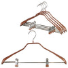 BodyForm Series -  Steel Coated Hanger with Shoulder Support & Adjustable Clips, Model 42-LK, Copper