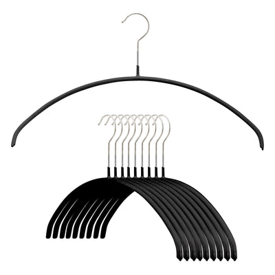 Euro Shirt, Sweater, Steel Non-Slip Clothing Hanger, Narrow Width, Model 36-P, Black