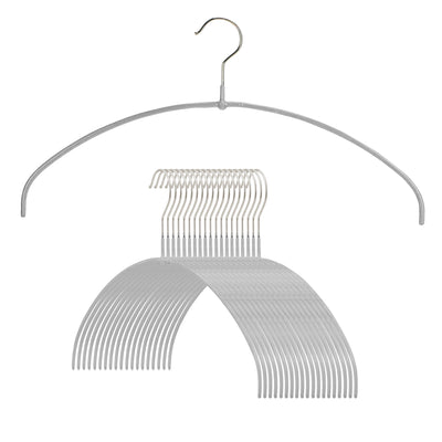 Euro Space-Saving Shirt & Dress Hanger, Narrow, 36-PT, Silver