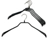 BodyForm Series- Steel Coated Hanger, Shoulder Support, Narrow, Model 38-L, Black