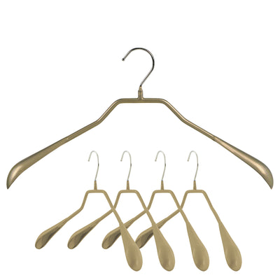 BodyForm Series- Steel Coated Hanger, Wide Shoulder Support, Model 42L, Gold