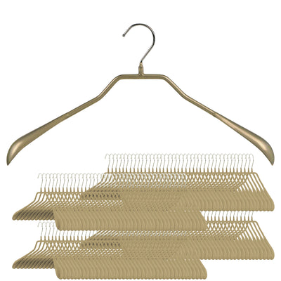 BodyForm Series- Steel Coated Hanger, Wide Shoulder Support, Model 42L, Gold
