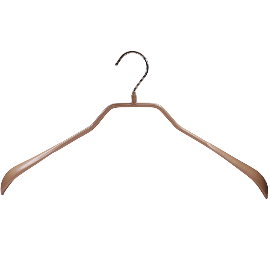 BodyForm Series- Steel Coated Hanger, Wide Shoulder Support, Model 42L, LATTE