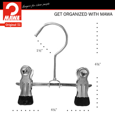 Mawa Accessory Hanger, 2 Clips, Model K/11D,  6.75"W, Black