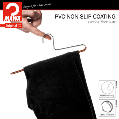 Mawa hangers have PVC non-slip coating which is free of harmful chemicals
