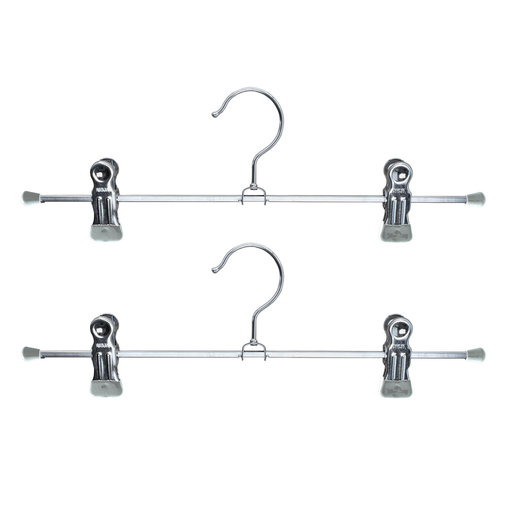 Pant, Skirt Hanger with Grip Coated Clips, K30D, Silver