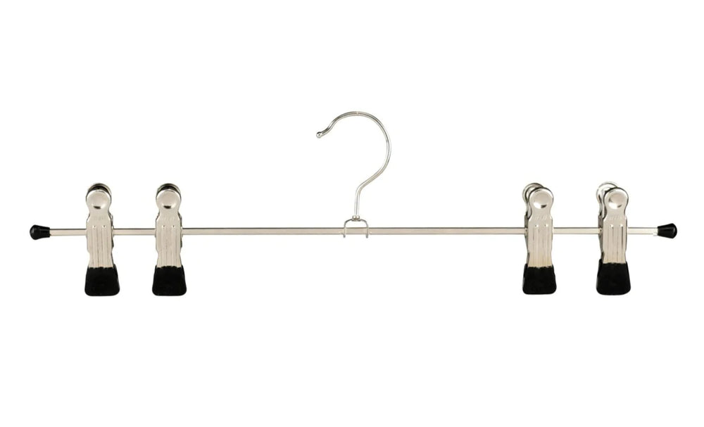 Pant & Skirt Hanger with Grip Coated 4 Extra Large Clips, K40DG, Black