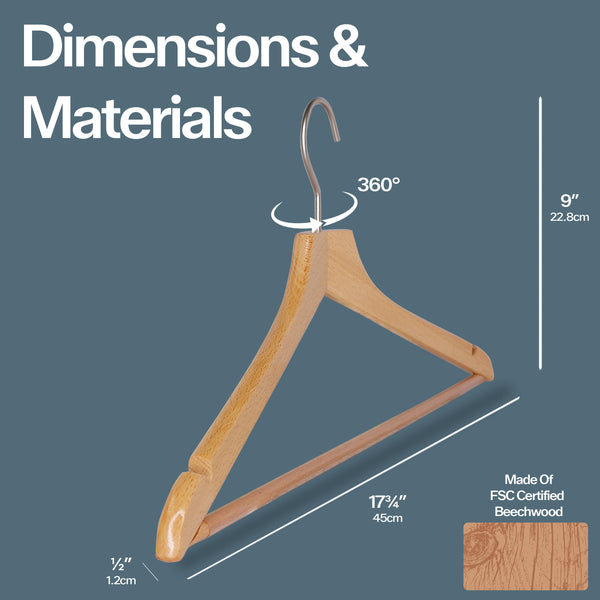 Metropolis Series, Bodyform Shirt Hanger with Pant Bar, Natural