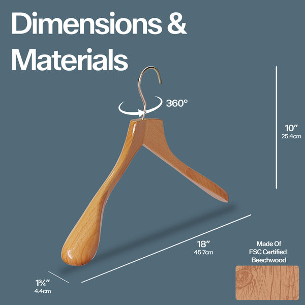 Metropolis Series, Bodyform Shirt Hanger, Wide Shoulder Support, Natural
