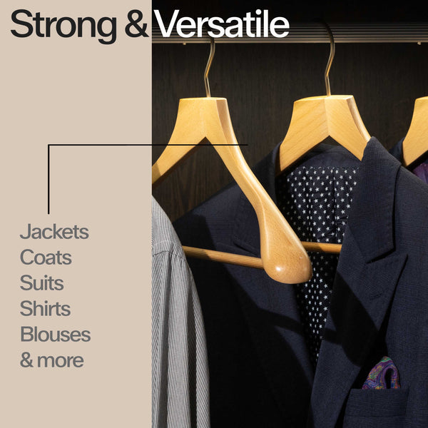 Metropolis Series, Bodyform Shirt Hanger, Wide Shoulder Support, Natural