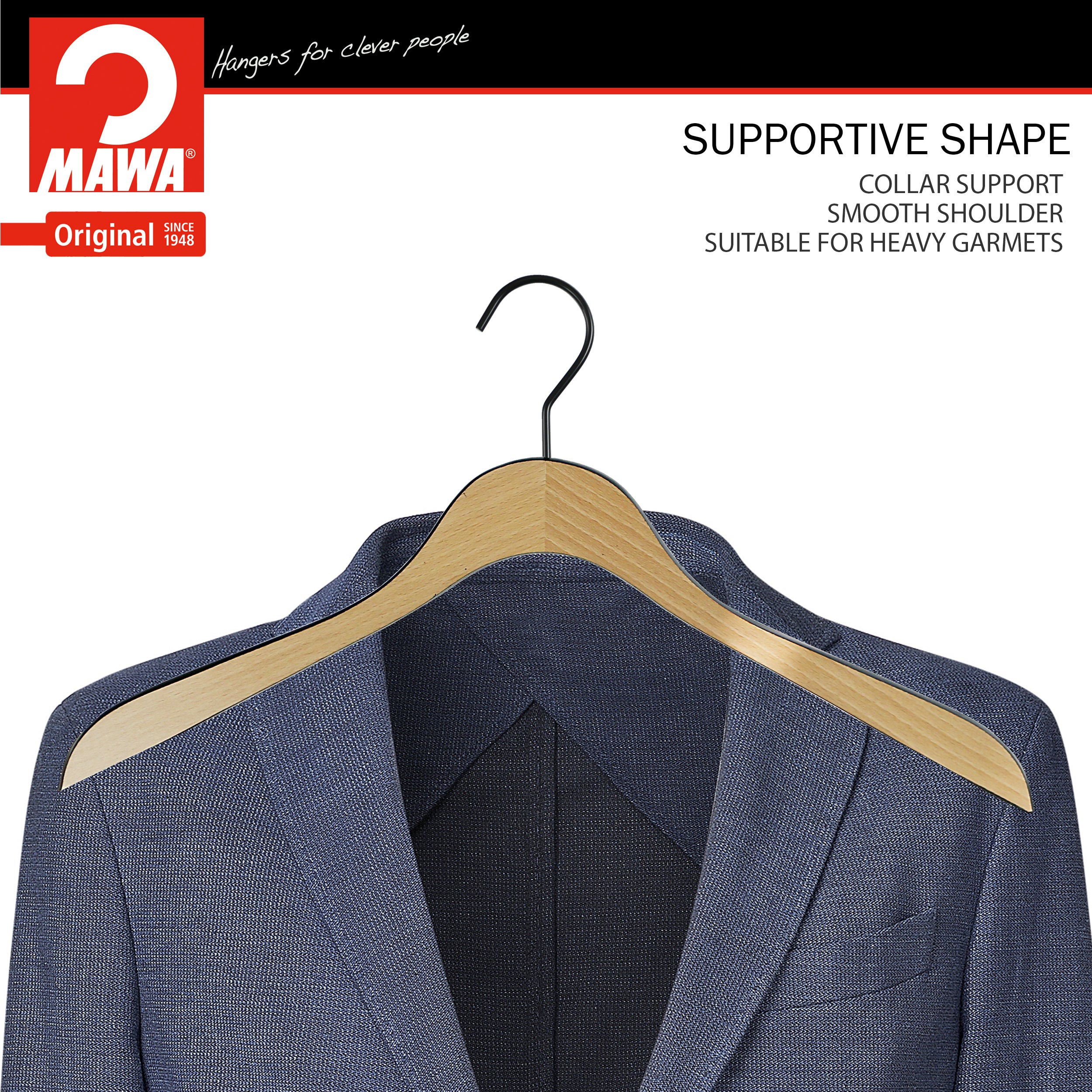 Loft Series - Bi-Color Wooden Hanger, Shirts & Coat Hanger, Model Comf