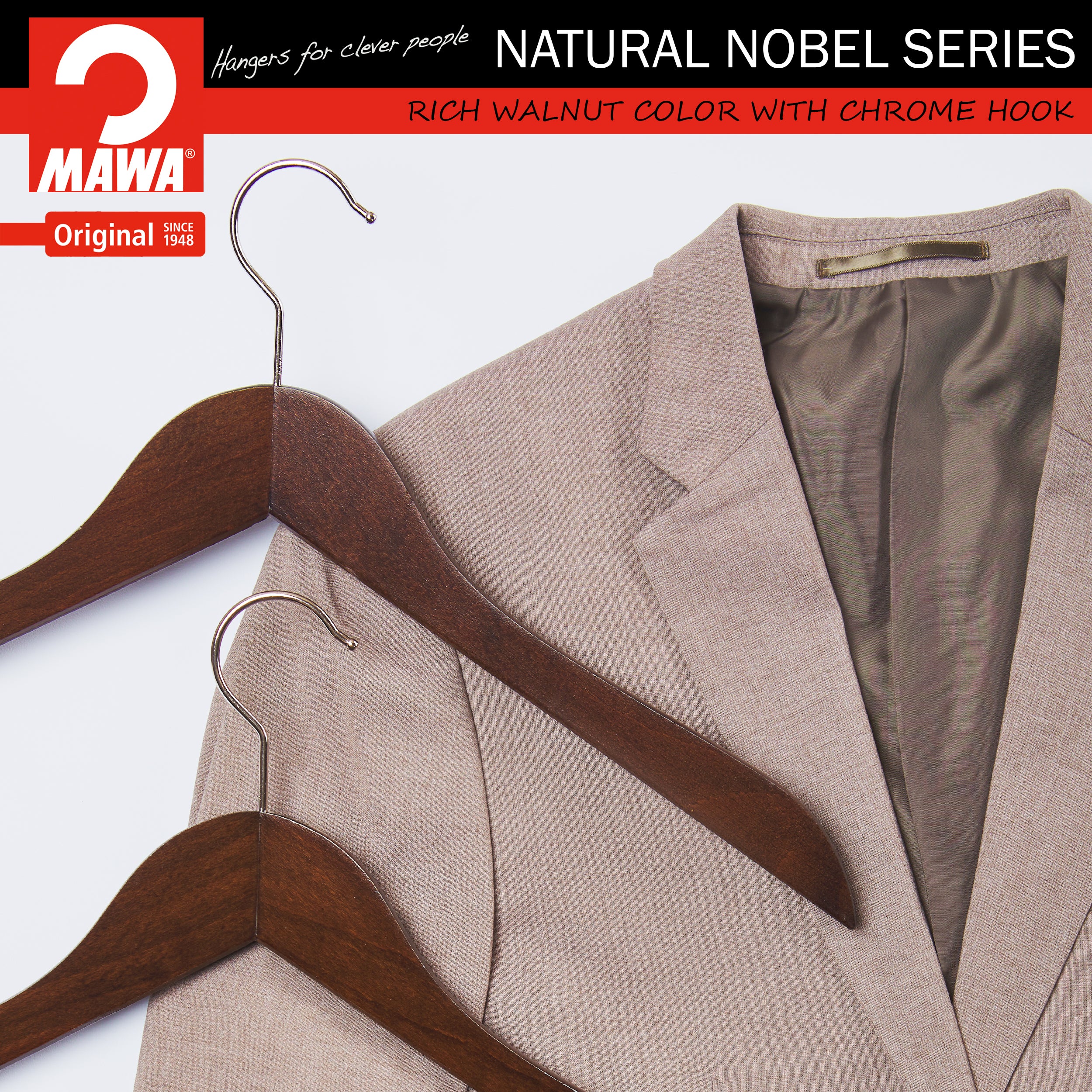 Natural Nobel Series - Beech Wood Hanger, Model Business45