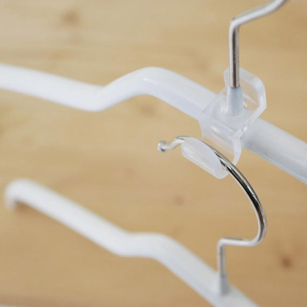 Adda Hanger-Connectors- Create Waterfall Clothing Hanger Storage, Clear
