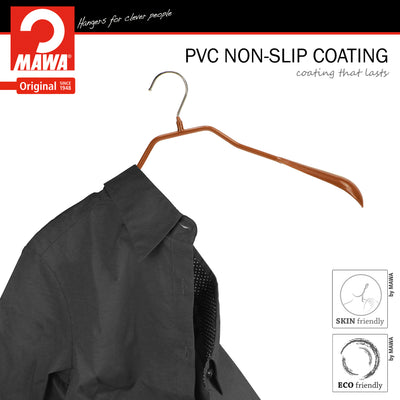 BodyForm Series- Steel Coated Hanger, Shoulder Support, Narrow, Model 38L, Copper