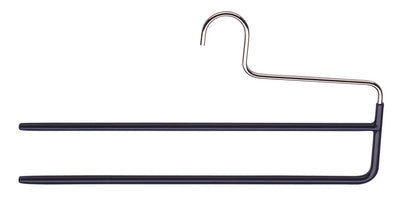 Double Pant Hanger with Grip Coating, Black