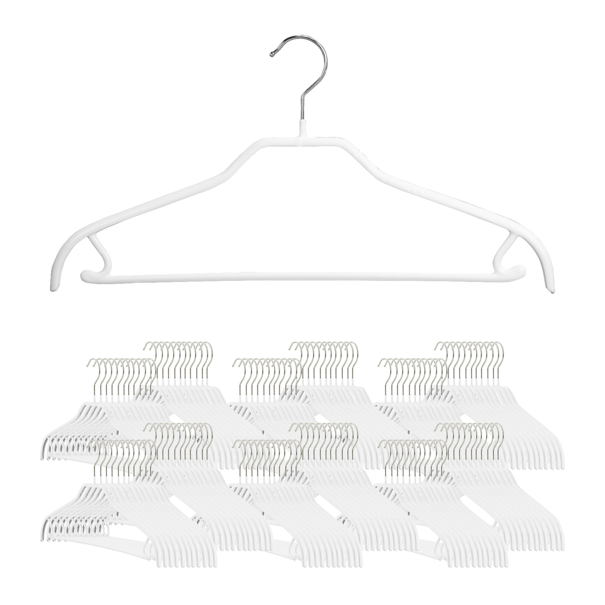 Mawa by Reston Lloyd Silhouette Ultra Light Thin Non-Slip Space Saving Style 42/FT Clothes Hanger for Shirts, Set of 20, Silver