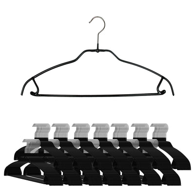Silhouette Space-Saving Shirt with Pant Bar & Skirt Hooks, 42-FTU, Black