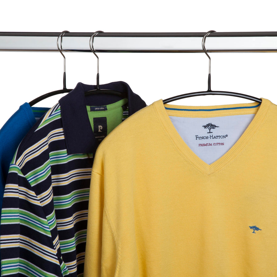 Euro Shirt, Sweater, Non-Slip Steel Clothing Hanger, Wide Version, Model 46-P, Black