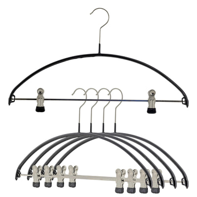 Euro Shirt, Sweater Hanger with Adjustable Grip on Clips, 40-KP, Black