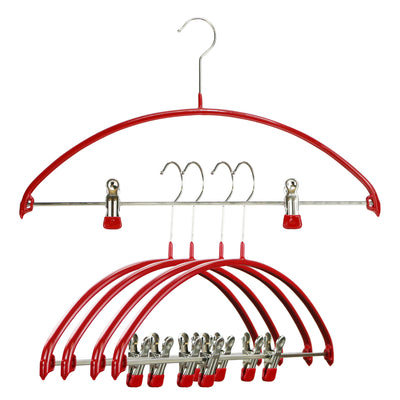 Euro Shaped Hanger, Red, With Clips