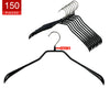 BodyForm Series- Steel Coated Hanger, Wide Shoulder Support, Wide Width, Model 46-L, Black