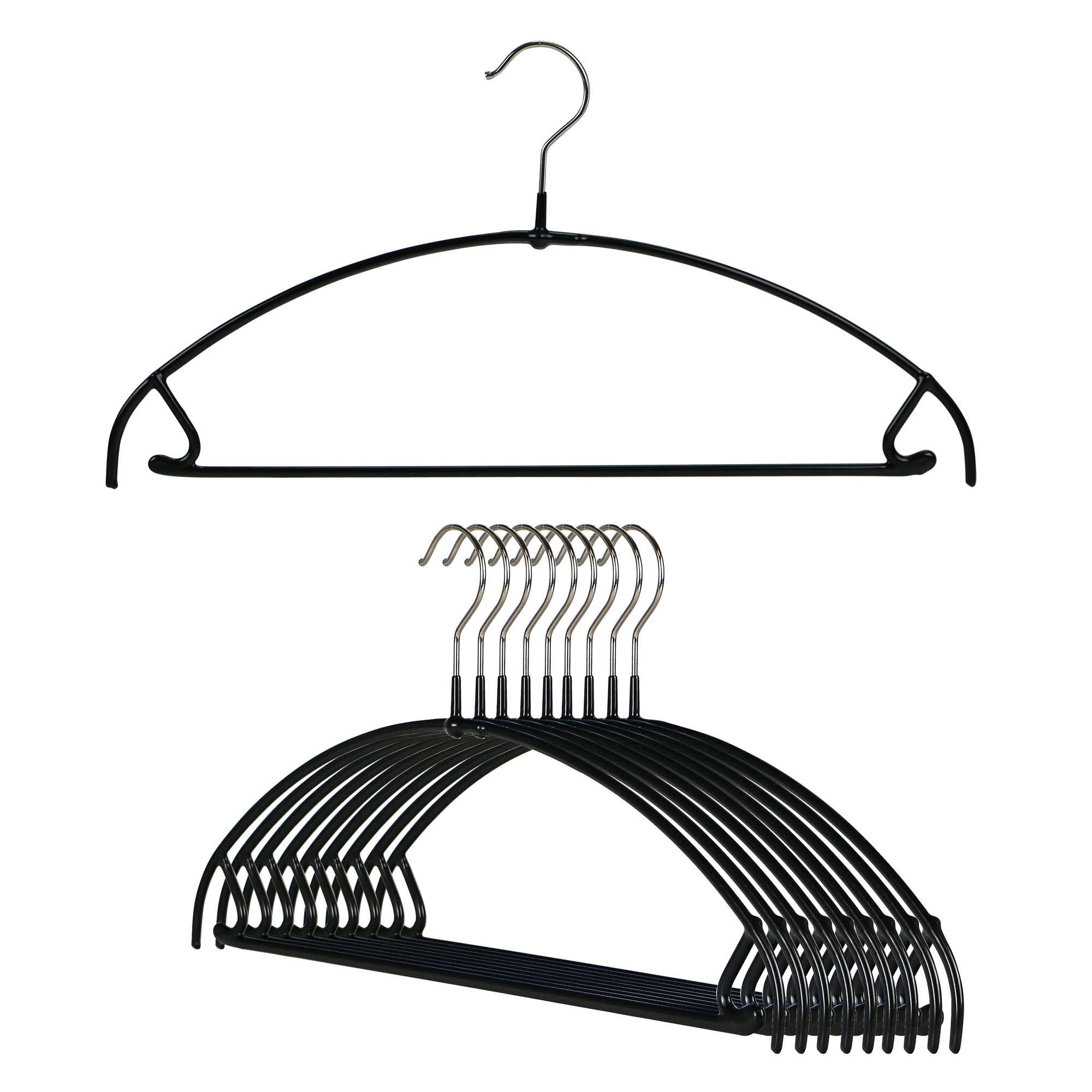 MAWA Non-Slip Space-Saving Clothes Hanger with Bar and Hooks for