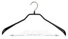 BodyForm Series- Steel Coated Hanger, Wide Shoulder Support, Wide Width, Model 46-L, Black