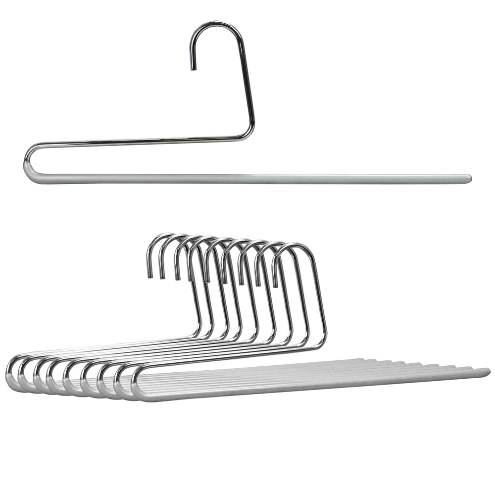 Pant Hanger with Grip Coating, Reverse Hook, KH35U, Silver