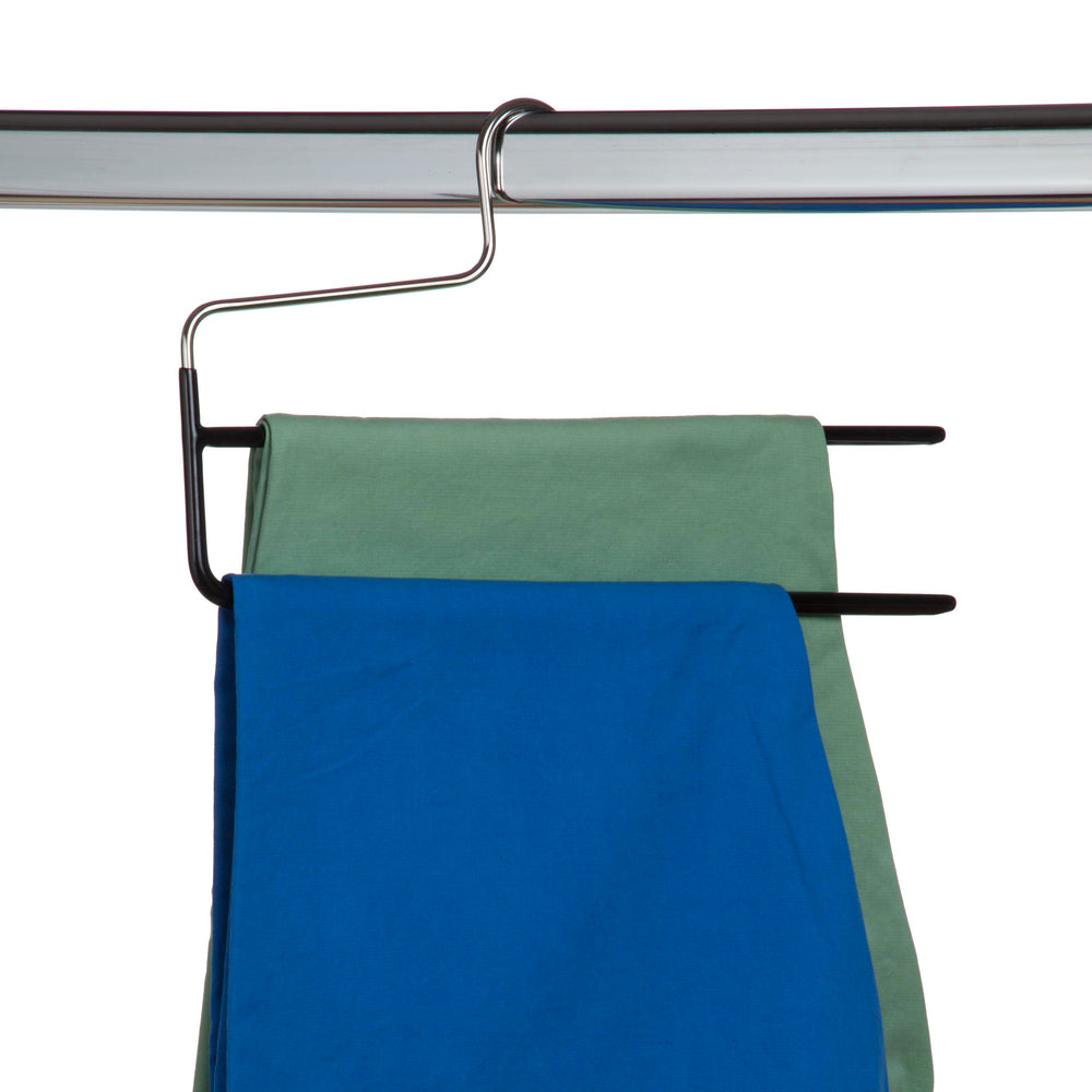 Double Pant Hanger with Grip Coating, Model KH2, Black
