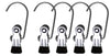 Single Clip with Hook Set of 5, Black
