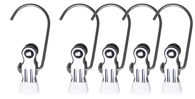 Single Clip with Hook Set of 5, White