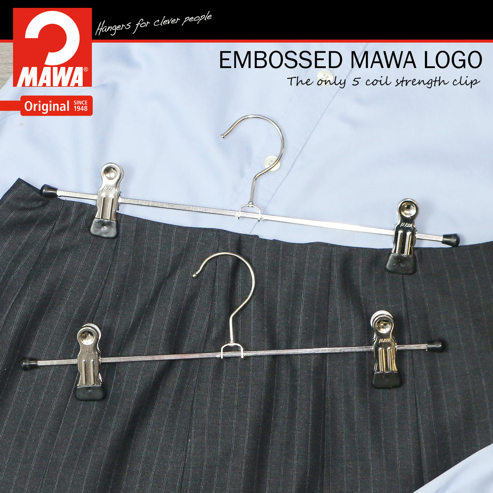 Pant, Skirt Hanger with Grip Coated Clips, K30D, Black