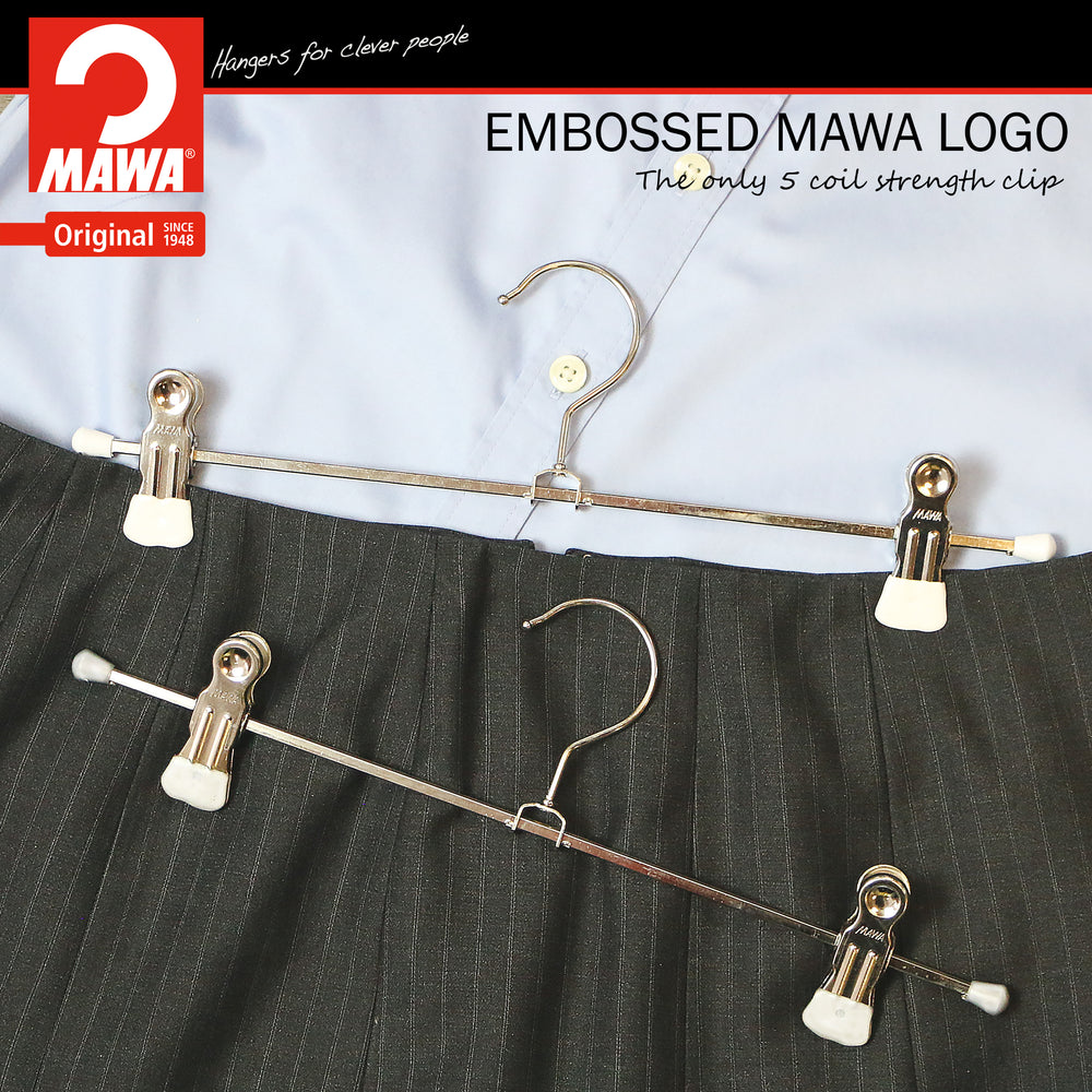 Pant, Skirt Hanger with Grip Coated Clips, K30D, White