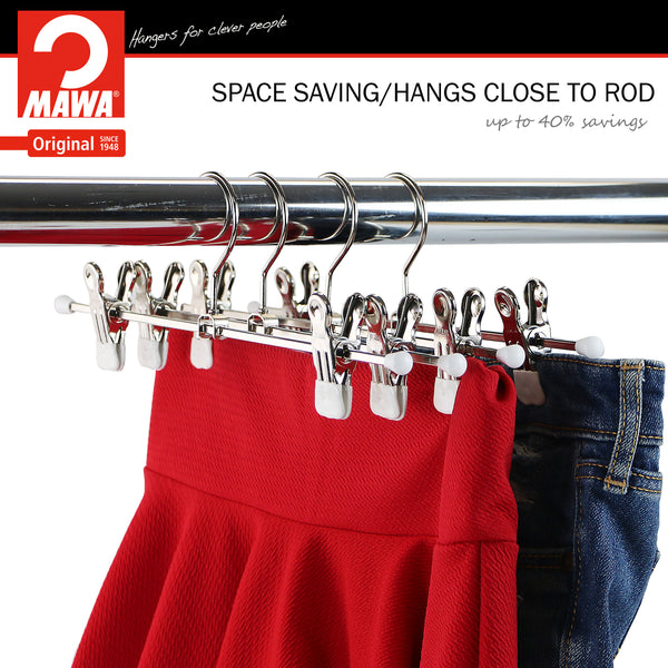 Pant, Skirt Hanger with Grip Coated Clips, K30D, White