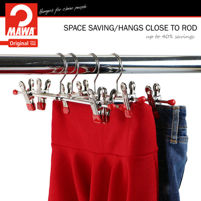 Pant, Skirt Hanger with Grip Coated Clips, K-30D, New Red