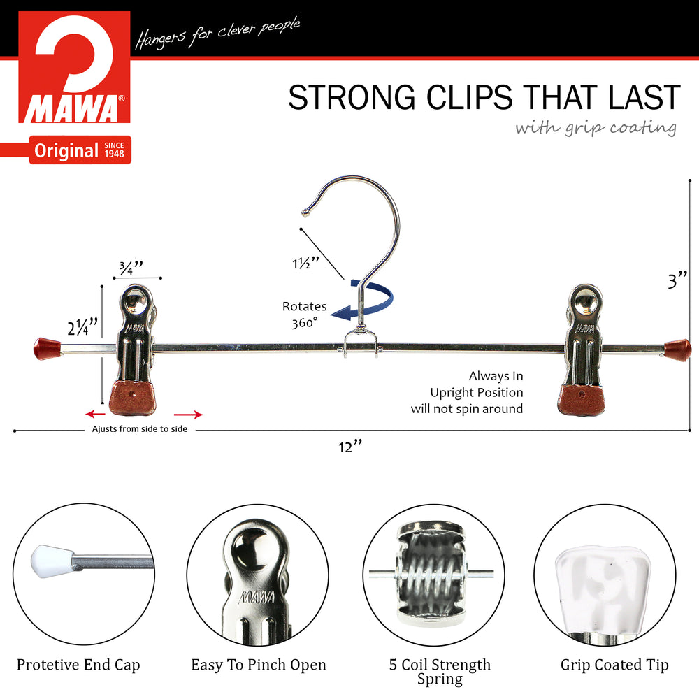 Pant, Skirt Hanger with Grip Coated Clips, K30D, Copper