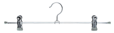 Pant, Skirt Hanger with Grip Coated Clips, K-30D, Silver