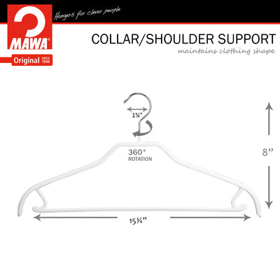 Silhouette Shirt Hanger with Bar & Hook, 41-FRS, White