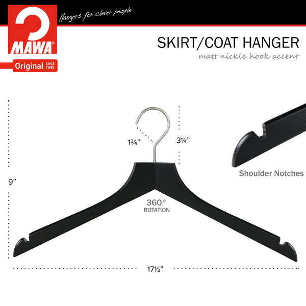 Metropolis Series, Bodyform Shirt with Shoulder Notches Hanger, Profi 45RE, Black, Silver Hook