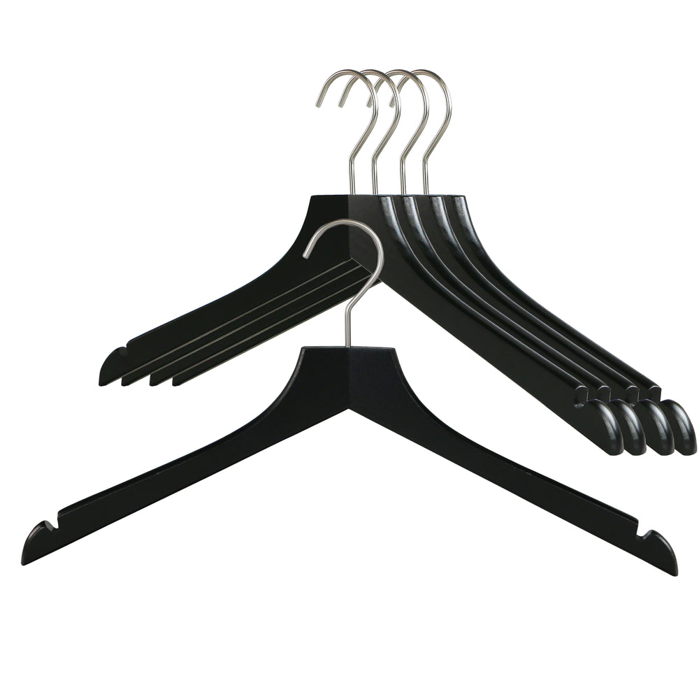 Metropolis Series, Bodyform Shirt with Shoulder Notches Hanger, Profi 45RE, Black, Silver Hook