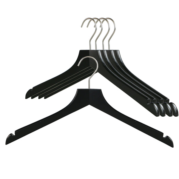 Metropolis Series, Bodyform Shirt with Shoulder Notches Hanger, Profi 45RE, Black, Silver Hook
