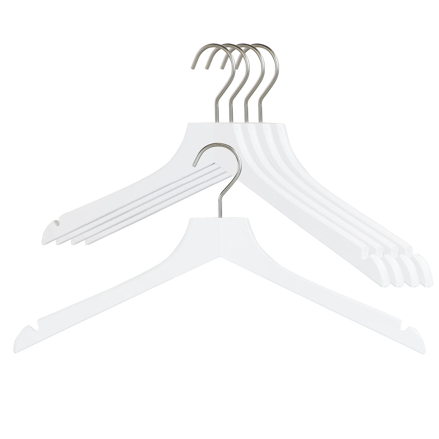 Metropolis Series, Bodyform Shirt with Shoulder Notches Hanger, Profi 45RE, White, Silver Hook