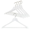 Metropolis Series, Bodyform Wide Shoulder Coat Hanger with Pant Bar, Profi 45/SV/HRS, White, Silver Hook