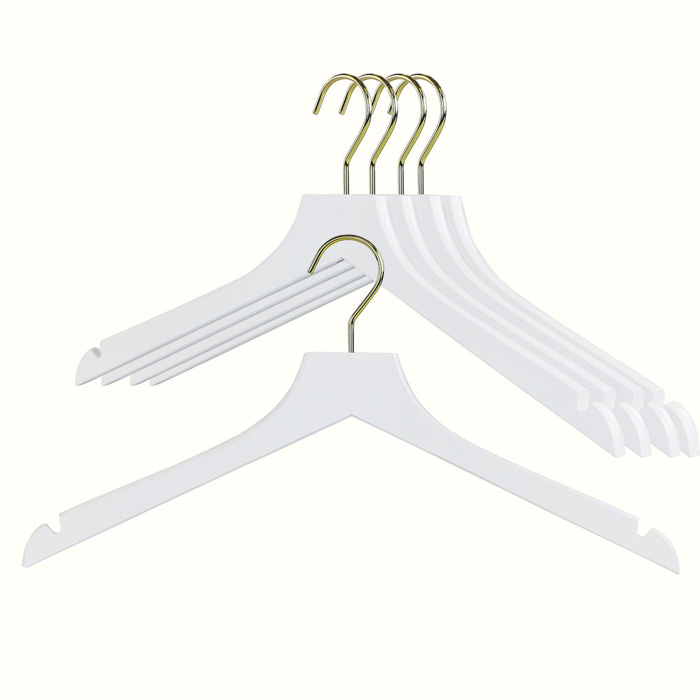 Metropolis Series, Bodyform Shirt with Shoulder Notches Hanger, Profi 45RE, White, Gold Hook