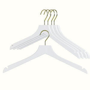 Metropolis Series, Bodyform Shirt with Shoulder Notches Hanger, Profi 45RE, White, Gold Hook