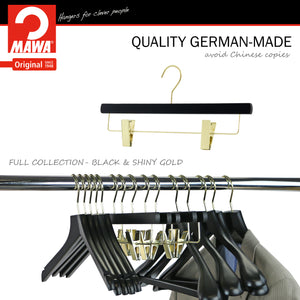 Metropolis Series, Pant & Skirt Hanger with Adjustable Clips, Trend 40D, Black, Gold Hook
