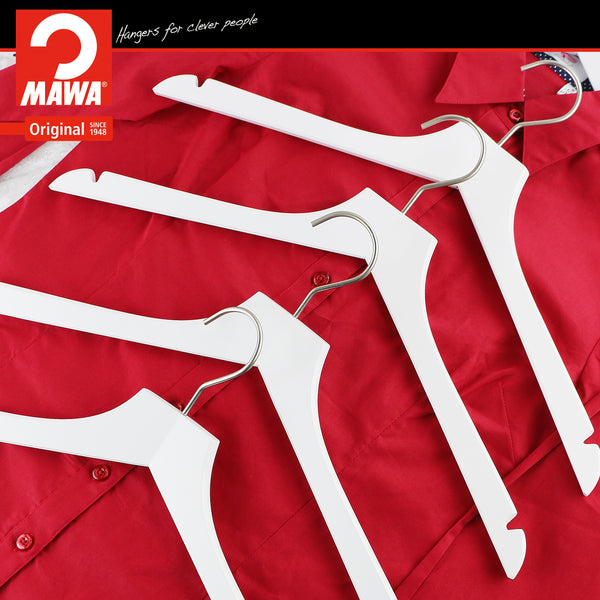 Metropolis Series, Bodyform Shirt with Shoulder Notches Hanger, Profi 45RE, White, Silver Hook