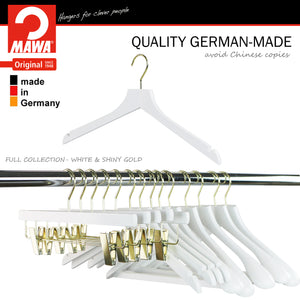 Metropolis Series, Bodyform Shirt with Shoulder Notches Hanger, Profi 45RE, White, Gold Hook